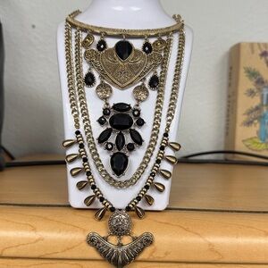 Guess Gold-Tone Jet Stone Statement Necklace, 16" + 2" Extender 2 for $15.00